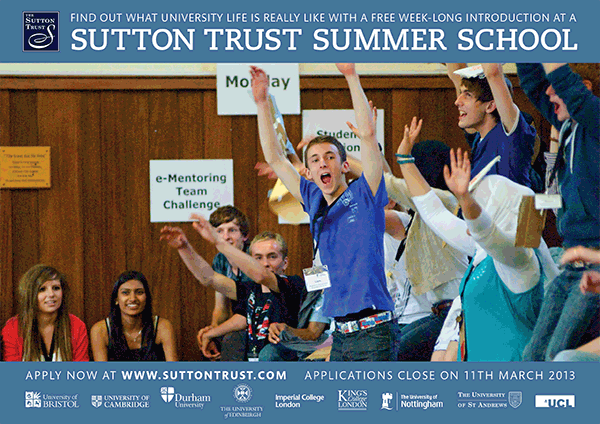 Sutton Trust Summer School brochure
